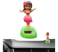 Veasbuu Car Dashboard Decorations, Solar Swinging Hawaii Girl Car Figurines, 3.94x1.97 Inches Waterproof Funny Shaking Figures, Weather-Resistant Table Ornaments for Desk, Home, Office, Patio
