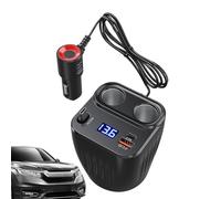 Veasbuu Cargador de coche de carga rápida, 60 W, dispositivo de carga antideslizante, con Plug and Play y cable de carga ajustable, adaptador de coche de 2 puertos, para uso con teléfonos móviles