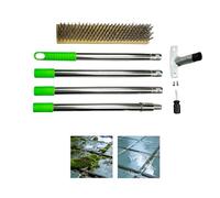 Veasbuu Cepillo de alambre, cepillo de mango largo con cerdas duras, herramientas de limpieza de suelos con estropajo - para terraza, azulejos, jardín, garaje, patio, contra la suciedad y las manchas