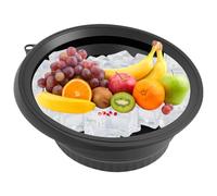 Veasbuu Cuenco facial, Cuenco de crioterapia para baño de hielo facial con rodillo, siliconas con forma de cubo integrado, rodillo facial plegable para el cuidado de la piel, spa y baño de hielo