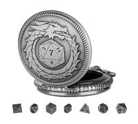 Veasbuu Dice Pocket Watch, Polyhedral Dice Case, Role Playing Dice Watch, Metal Dice Pocket Watch, Polyhedral Dice Dice for Games, Pocket Watch for Gamers, Dice Watch, Dice Storage Pocket Watch
