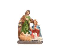 Veasbuu Estatua de la Familia de la Sagrada Escena Nativity, Figura de Jesús, 4,92 x 3,15 pulgadas, Resina Christmas Decorations for Table, Bookshelf, Fireplace and Indoor Home Decor, Religious