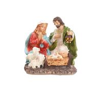 Veasbuu Estatua de la Familia de la Sagrada Escena Nativity, Figura de Jesús, 4,92 x 3,15 pulgadas, Resina Christmas Decorations for Table, Bookshelf, Fireplace and Indoor Home Decor, Religious