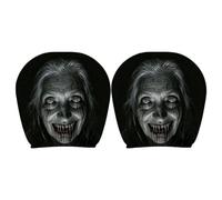 Veasbuu Fundas elásticas para reposacabezas de coche, fundas de almohada | 2 fundas de reposacabezas de Halloween para MPV, RV, tractor, camión, automóvil, vehículo familiar, SUV