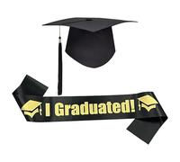 Veasbuu Gorro de graduación con, gorra de soltero ceremonial para adultos, 9,45 x 9,45 x 4,72 pulgadas, clásico estilo académico, ligero y cómodo para hombres, adultos, amigos, adolescentes