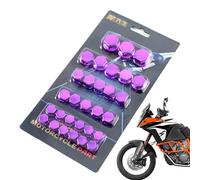 Veasbuu Gorro de moto con rosca | Cubierta de tornillo de motocicleta de 5 colores | 30 unids/set cubierta de sombrero de tornillo de motocicleta a prueba de herrumbre, piezas decorativas de estilo de