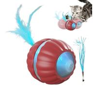 Veasbuu Interactive Cat Toy, Automatic Smart Rolling Pet Ball, 2.95x2.95x1.97 Inches Rechargeable Motion Activated, Electric Kitten Enrichment Toys for Exercise, Hunting Play and Boredom