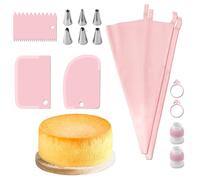 Veasbuu Juego de mangas pasteleras y boquillas, juego de boquillas de glaseado para repostería, reutilizables, seguras, herramientas de decoración de pasteles