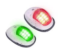 Veasbuu Marine Navigation Lights, Red Green Waterproof Light, Boating Accessories for Fishing, Yachts, Trailers, Night Navigation, Bowfishing, Pond, Dock, Outdoor Marines Use, White, Black and Gray