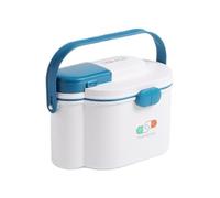 Veasbuu Medicine Storage Box, Medication Organizer, Portable Medicine Box, 2-Layer Medicine Organizer, Travel Medicine Box, Large Medicine Container, Space-Saving Medicine Box,