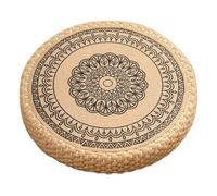 Veasbuu Meditation Cushion, Handwoven Round Floor Pad, 19.69 inches Stable Soft Seat, Transpirable Natural Fabric, Ergonomic Support for Yoga Practice, Fireplace Seating, Living Room
