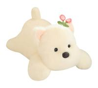 Veasbuu Puppy Stuffed Animal, Dog Cartoon Doll, 11.81 Inches Cute Collectible Pillow, Soft Cuddle Size, Adorable White Plush Toy for Home Decor Birthday and Children's Party Use