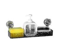 Veasbuu Suction Cup Bathroom Shelves, Non Slip Storage Rack, 14.17x4.13x1.69 inches Multifunctional Shower Organizer, Reusable Bathroom Accessories for Home, Studio, Hotel Use