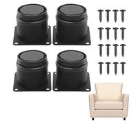 Vebetter 4 Piezas Patas para Muebles Regulables, Mesitas de Noche, Mesas, Mesillas, Escritorio, Mueble Baño, Cocina Gabinete Negras, Altura Ajustable de 60-75 mm, Vienen con Tornillos Acero Inoxidable