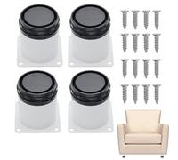 Vebetter 4 Piezas Patas para Muebles Regulables, Mesitas de Noche, Mesas, Mesillas, Escritorio, Mueble Baño, Cocina Gabinete Negras, Altura Ajustable de 60-75 mm, Vienen con Tornillos Acero Inoxidable