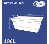 Veca Fiorera Anthea Rectangular 80/100 cm Con Plato Antracita/Blanco