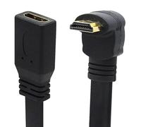 VECASDEN Cable HDMI plano delgado de alta extensión A hembra a ángulo descendente de 90 grados A macho - 30 cm
