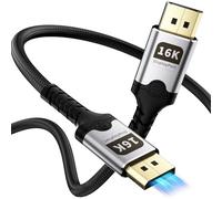 Vecbmn Cable DisplayPort 2.1 2M, 16K Cable DP 2M 80Gbps 16K@60Hz, 8K@120Hz, 4K @240Hz/165Hz/144Hz, 2K@240Hz, HDR10, DSC 1.2a, G-Sync y Free-Sync para PC, Monitor, Tarjeta Gráfica, Gaming