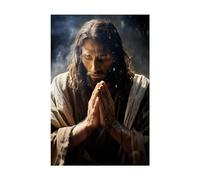 veces Arte de pared Lienzo Pintura de Jesús Imagen Jesús bajo la lluvia Motivacional Pared Arte Salon Habitación Hogar Decoracion Cristiano Regalos Dios Jesús Poster - 70x110cm Sin marco