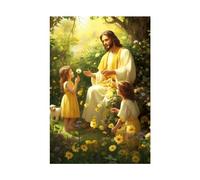 veces Arte de pared Lienzo Pintura de Jesús Imagen Jesús y el Niño Motivacional Pared Arte Salon Habitación Hogar Decoracion Cristiano Regalos Dios Jesús Poster - 30x40cm Sin marco