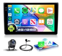 VECHTEL 4G+128G Android 15 Radio Coche para Audi A4 2004-2008, 9 Pulgadas In-Cell HD Pantalla Táctil con Carplay Android Auto Inalámbrico, Autoradio Soporte GPS Wi-Fi USB Bluetooth Radio FM RDS Cámara