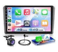 VECHTEL 4G+64G Android 13 Radio de Coche para Audi A3 2003-2012 S3 2006-2012 RS3 2011-2012, 9 Pulgadas HD de Pantalla Táctil con Carplay Android Auto Inalámbrico GPS Wi-Fi USB Bluetooth FM RDS Cámara