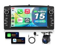 VECHTEL 4G+64G Android 15 Radio Coche para Toyota Corolla E120 2000-2007/E130 2004-2007/Altis E120 2000-2006/BYD F3 2006-2013,7'' Pantalla con Carplay Android Auto GPS WiFi USB Bluetooth FM RDS Cámara