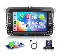 VECHTEL 8 Núcleo 6G+128G Android 15 Radio Coche para VW Golf 5 6 Passat Jetta Caddy EOS T5 Tiguan Touran CC Polo, 7'' IPS Pantalla Táctil Carplay Android Auto GPS Wi-Fi Bluetooth USB FM RDS Cámara