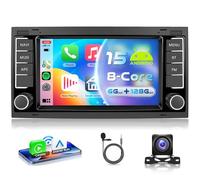 VECHTEL 8 Núcleo 6G+128G Android 15 Radio Coche para VW Touareg 2004-2011 Transporter TS Multivan 2004-2009, 7'' HD IPS Pantalla Táctil con Carplay Android Auto GPS Wi-Fi Bluetooth USB FM RDS Cámara