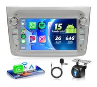 VECHTEL Radio Coche 2G+64G Android 15 para Alfa Romeo Mito 2008-2016, 7 Pulgadas HD de Pantalla Táctil de Autoradio con Carplay Android Auto Inalámbrico GPS Wi-Fi USB Bluetooth Radio FM RDS Cámara