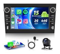 VECHTEL Radio Coche 2G+64G Android 15 para Vauxhall Opel Corsa C/D Zafira B Astra H Meriva Vivaro Signum Combo, 7'' HD Pantalla con Carplay Android Auto GPS Wi-Fi 2USB/Tipo-C Bluetooth FM RDS Cámara