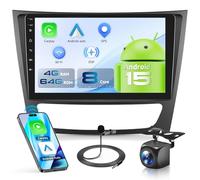 VECHTEL Radio Coche 8 CORE Q-Snapdragon 4G+64G Android 15 para Mercedes-Benz Classe E W211 S211/Classe CLS C219 2005-2008, 9'' HD Pantalla con Carplay Android Auto GPS WiFi DSP Bluetooth FM/RDS Cámara