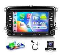 VECHTEL Radio Coche 8 Núcleo 6G+128G Android 15 para VW Golf 5 6 Passat Jetta Caddy EOS T5 Tiguan Touran CC Polo, 7'' IPS Pantalla Táctil Carplay Android Auto GPS Wi-Fi Bluetooth Tipo-C FM RDS Cámara