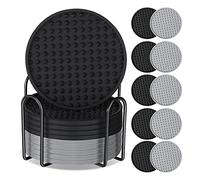 Veciado Paquete de 10 Posavasos para Bebidas, Posavasos de Silicona con Soporte, ProteccióN Antideslizante, Posavasos Lavables, Resistente Al