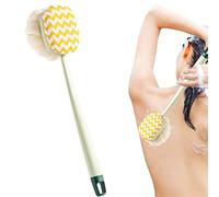Vecksoy Cepillo abrasivo de mango largo para la ducha | limpiador corporal con doble uso para su uso en la ducha, lavador de espalda extraíble, cepillo de limpieza de masaje de baño