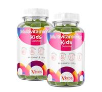Vecos Multivitaminas Niños en Gominolas Sin Azúcar | 120 Gummies para 4 Meses | Vitaminas A, C, D3, E, B12, Zinc y Yodo para Defensas y Crecimiento | Sabor Lima | Sin Gluten ni Lactosa