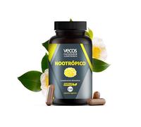 VECOS | Nootrópico Natural | 110 Cápsulas | Incremento Energético, Concentración y Agilidad Mental | Cafeína, Ginko Biloba, Ashwagandha, Tirosina, Teanina Bacopa Monnieri y Vitamina B12 y B6