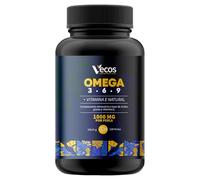 Vecos Omega 3-6-9 1000mg | 120 Cápsulas de Aceite de Pescado, Lino y Onagra | + Vitamina E: Aporta ácidos grasos esenciales, contribuye a la salud cardiovascular y protege frente al estrés oxidativo.
