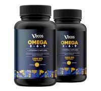 Vecos Omega 3-6-9 1000mg | 240 Cápsulas de Aceite de Pescado, Lino y Onagra | + Vitamina E: Aporta ácidos grasos esenciales, contribuye a la salud cardiovascular y protege frente al estrés oxidativo.