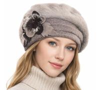 VECRY Gorro holgado para mujer, boina de punto acanalado, con calavera, para invierno y verano