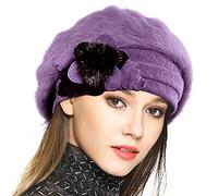 VECRY Mujeres Lana Boinas Angola Gorro Casquete Invierno Sombrero (Púrpura)
