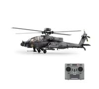 Vectolbricks Helicóptero RC al aire libre, C170 escala 1/48 AH-64D 2.4G 6CH Helicóptero militar sin barra con posicionamiento de flujo óptico y vuelo invertido de una tecla, regalos de control remoto