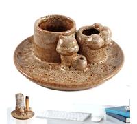 Vector de cerámica de cerámica, barrera de sabios cuencos de cerámica intensa, decoración del receptor de la ceniza del hogar para la meditación de la mesa de meditación de la sala de yoga Casa