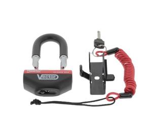 Vector - Dispositivo antirrobo para moto, bloqueo de disco MiniMax + diámetro de 16 mm / 47 x 40 mm, clase SRA, tipo U, con cordón avisador