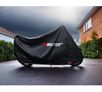 VECTOR H2O Funda Protectora Interior/Exterior para Moto/Scooter con Parabrisas - Negro - L, blanco