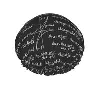 Vector matemático sin costuras,Gorro de ducha, gorro de noche, gorro de baño elástico impermeable de doble capa, reutilizable para el cabello.
