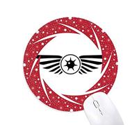 Vector patrón de ojo negro decoracion Wheel mouse pad de goma roja redonda