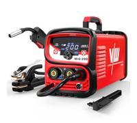 VECTOR WELDIN Soldador de Hilo 200A, 4 en 1 Máquina de Soldar MIG MAG | MIG con Gas, Flux MIG sin Gas, MMA y Lift-TIG, Tecnología Inverter IGBT, Pantalla LED, Control MCU, para Profesionales
