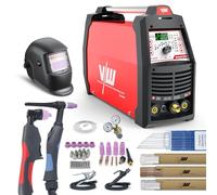 VECTOR WELDING Soldador AC/DC TIG 200 A - Equipo de soldadura con cortador de plasma, encendido HF, MMA 170 A, incluye casco y accesorios, para aluminio, acero inoxidable, acero, NewYork 2500