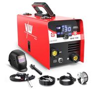 VECTOR WELDING Soldador de Hilo sin Gas 130 A, Máquina de Soldar Interver | Soldadura con Electrodo, Tecnología IGBT, Pantalla LED Digital, Incluye Hilo Tubular de 1,0 mm, para Hogar y Principiantes